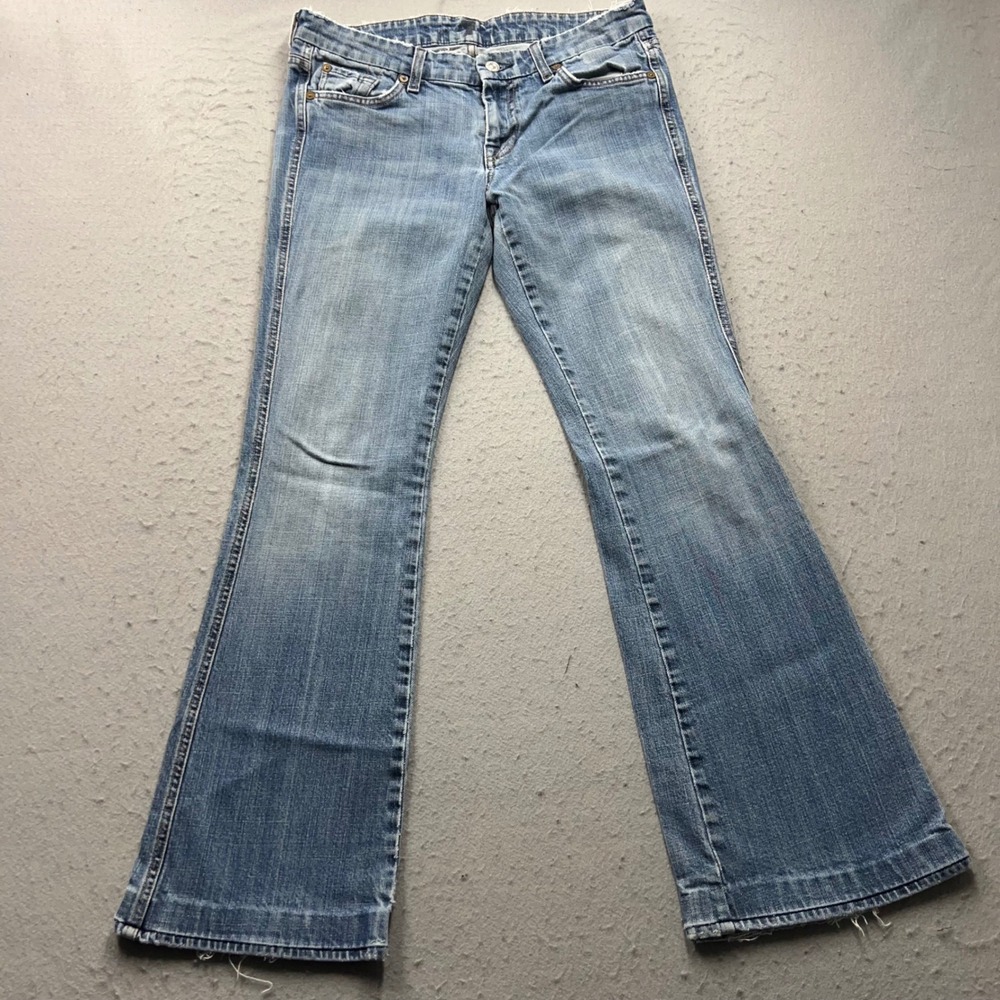 7 For All Mankind Ace Pockets Flared Jeans Blue Size 24 U130055U-055U USA Made